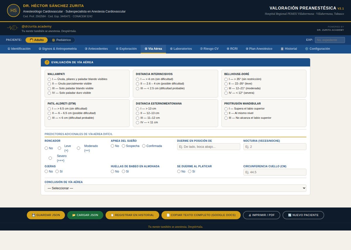 Evaluación de vía aérea en VPA